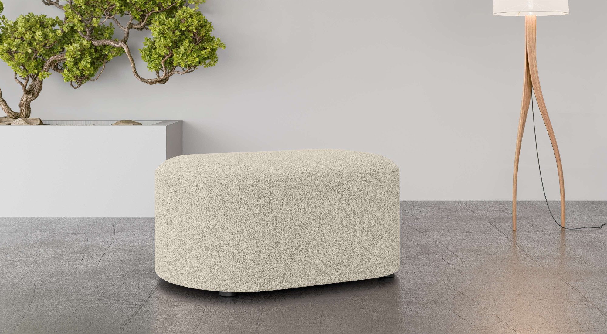 OTTO home Polsterhocker Polsterhocker Tvinne, mit Wellenunterfederung, passend zum Ecksofa, auch in Bouclé, B/T/H: 90/50/44 cm