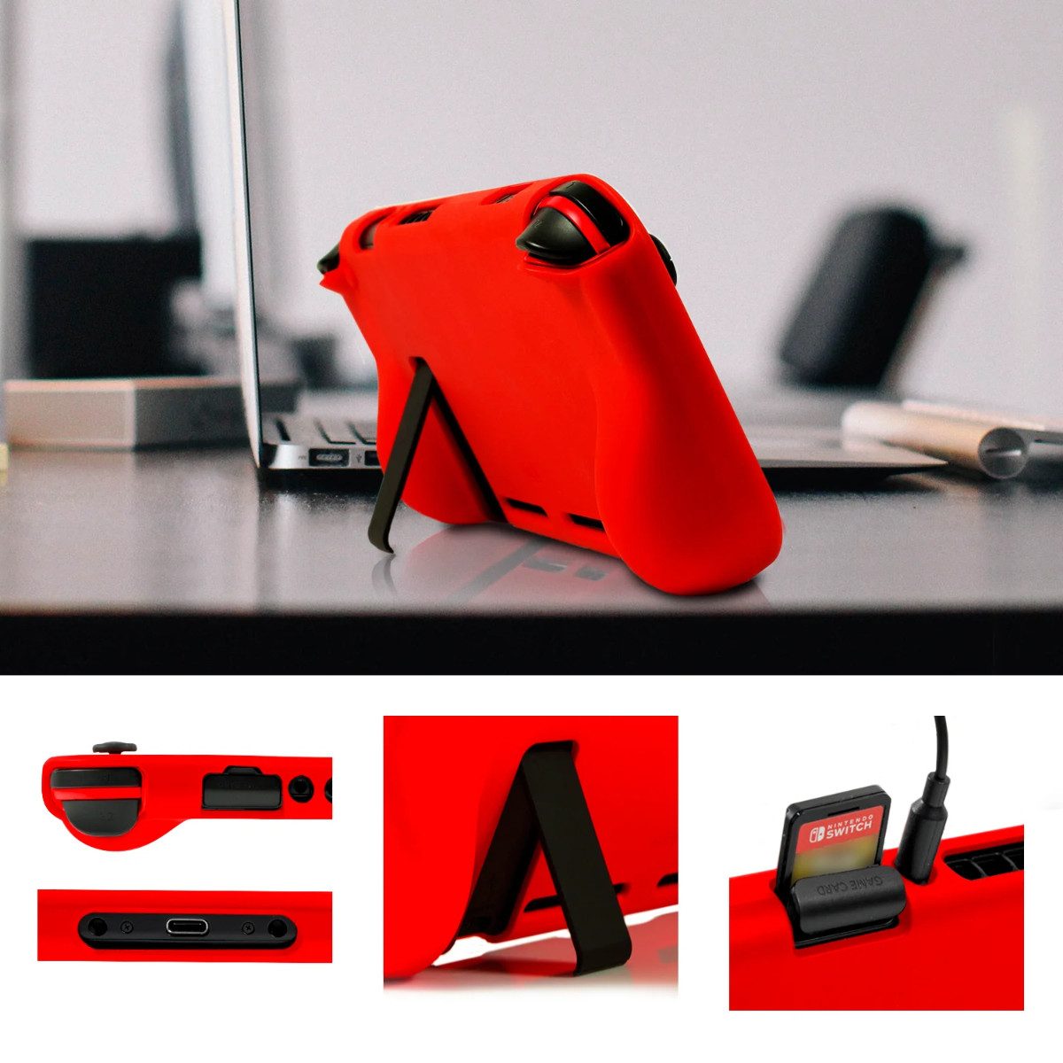 Orzly Nintendo-Schutzhülle Schutzhülle aus stoßfestem TPU kompatibel mit Nintendo Switch – Bild 4 von 5