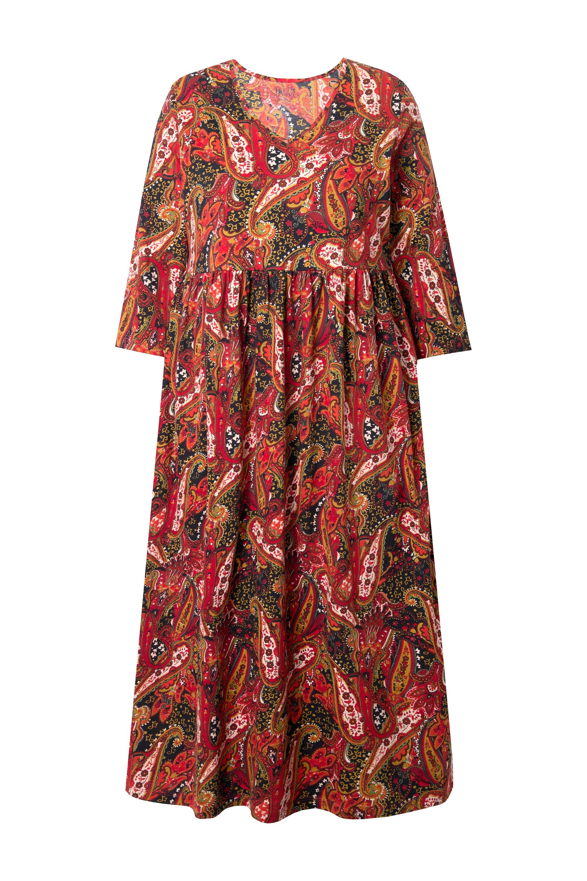 Ulla Popken Maxikleid Jersey-Maxikleid Paisley A-Linie günstig online kaufen
