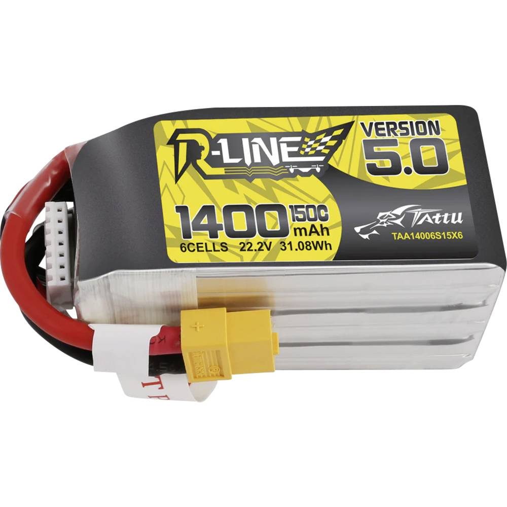 Tattu R-Line Version 5 1400mAh 22.2V 150C 6S1P Lipo Battery Pack Akku