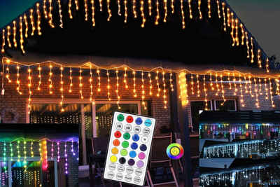 Arnusa LED-Lichterkette »Eisregen RGB+W Smart LED viele Leuchtfarben Timer Snowfall Effekt«, 212-flammig, mit Fernbedienung eindrucksvolle Effekte