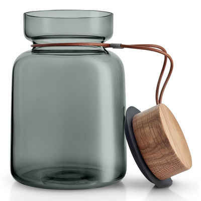 Eva Solo Vorratsglas Silhouette Rauchglas/Holz/Silikon/Leder 1.5 L, Glas, (1-tlg)