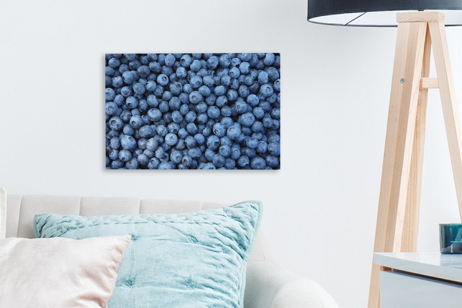 - Obst Leinwandbilder, St), Aufhängefertig, 30x20 Wandbild cm Leinwandbild Wanddeko, Blaubeeren OneMillionCanvasses® - (1 Beeren,