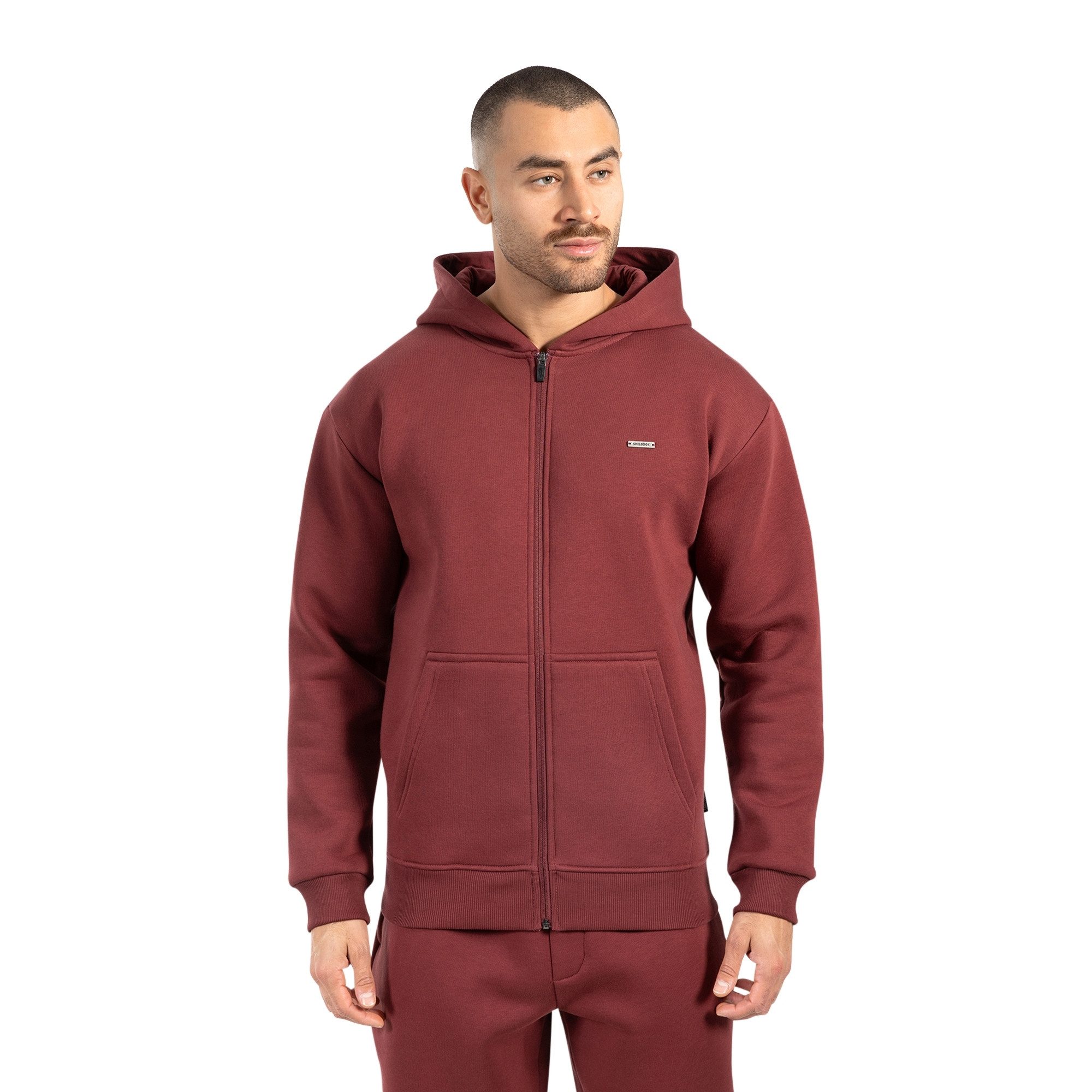 Smilodox Kapuzenstrickjacke Ilyas, Oversize Zip Hoodie, Strickjacke mit Log günstig online kaufen