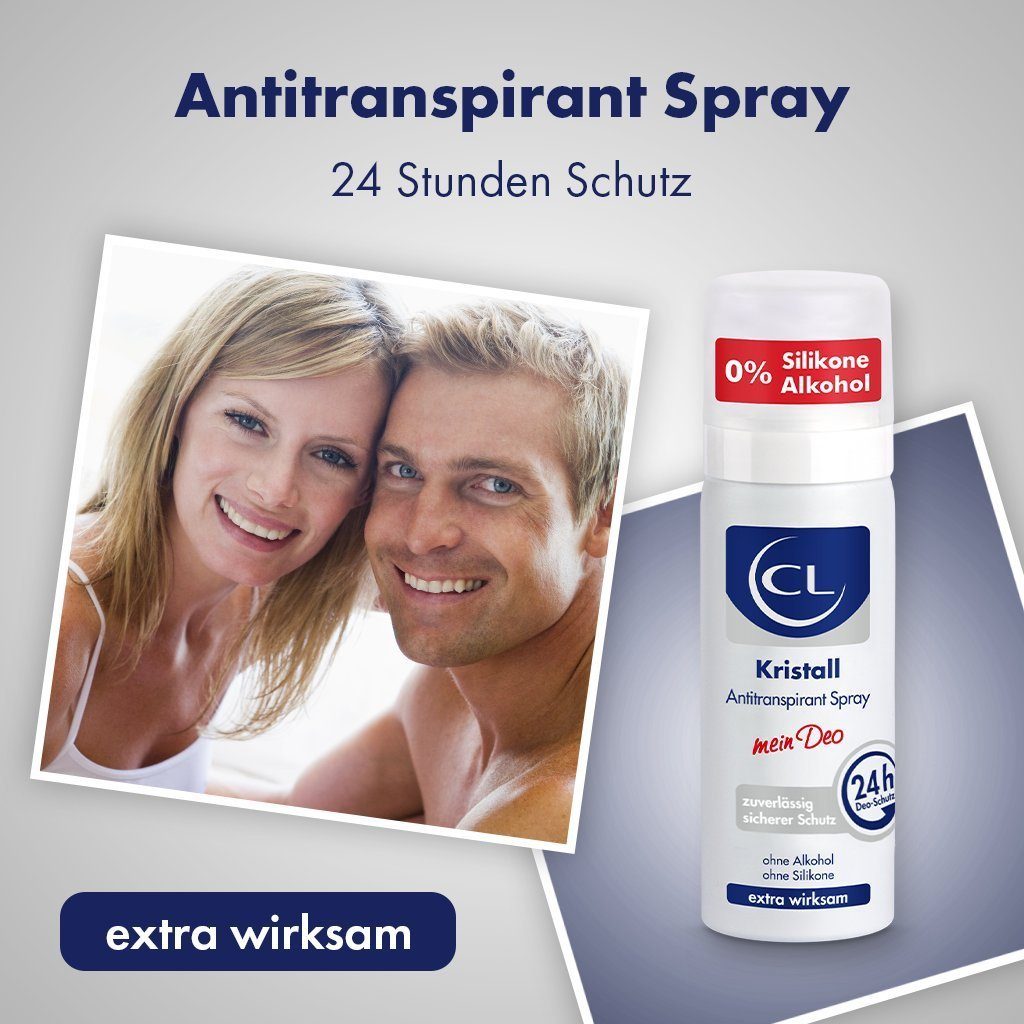 Kristall Deo-Spray ml, 1-tlg. 50 gegen starkes - Schwitzen Antitranspirant CL