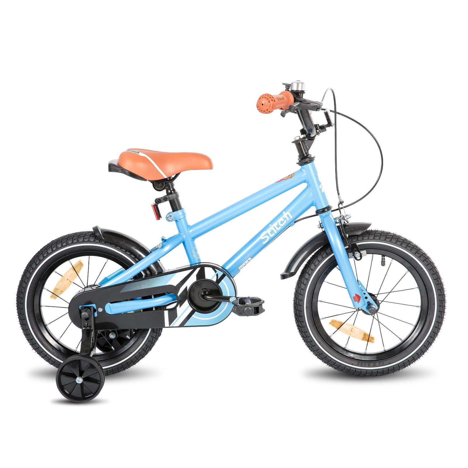 JOYSTAR Kinderfahrrad Totem 12/14/16/18/20 Zoll Kinderfahrrad für 2-11 jährige Jungen, mit Stützräder, Kotflügel, Front and rear dual brakes, Reflektorplatte