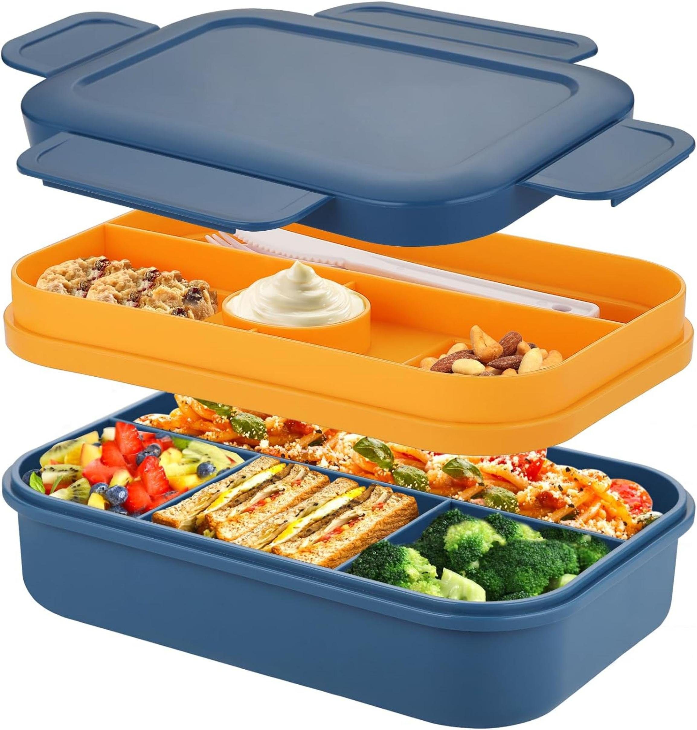 Lunchbox Snackbox Box mit variablen Fächern Brotdose Kinder mit Fächern