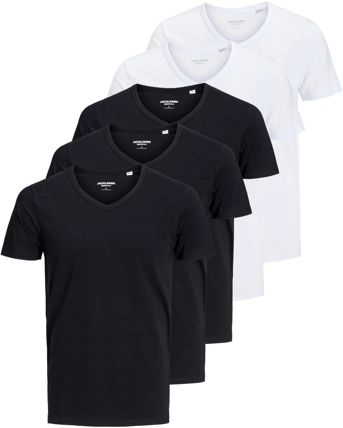 V-Neck - 3x Black, 2x White