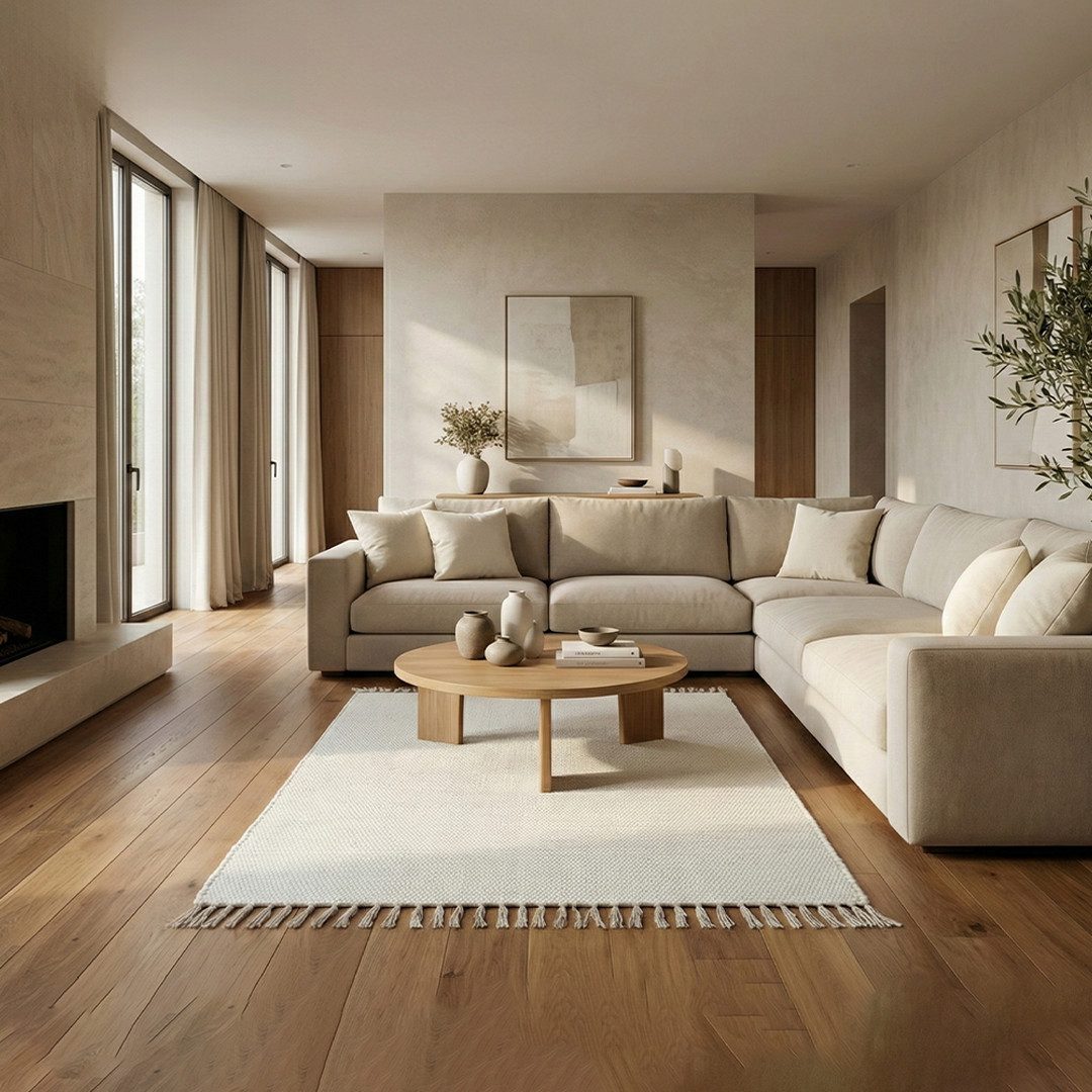 Elegant Floors Teppich Chindi Weiß, rechteckig, Höhe: 9 mm, handgewebt, Rechteckig, Höhe: 9 mm, Weiche Haptik, pflegeleicht und für Fußbodenheizung geeignet – Bild 2 von 3