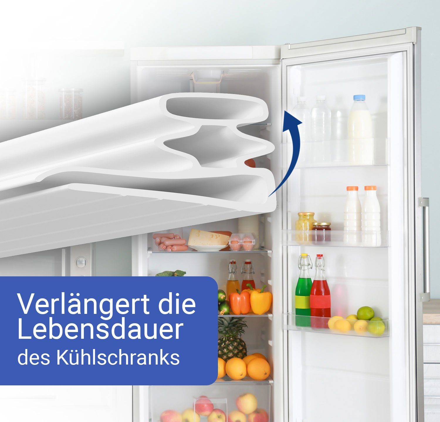 zum Dichtungsband in universal, Set Einschrauben VIOKS Kühlschrank Türdichtung 1300x700mm