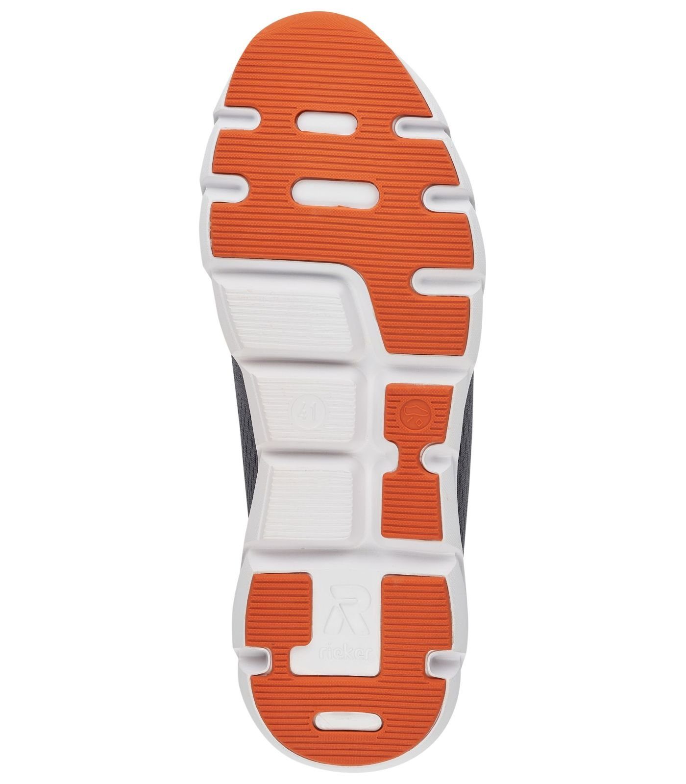 Rieker Sneaker Grau Textil Sneaker Orange