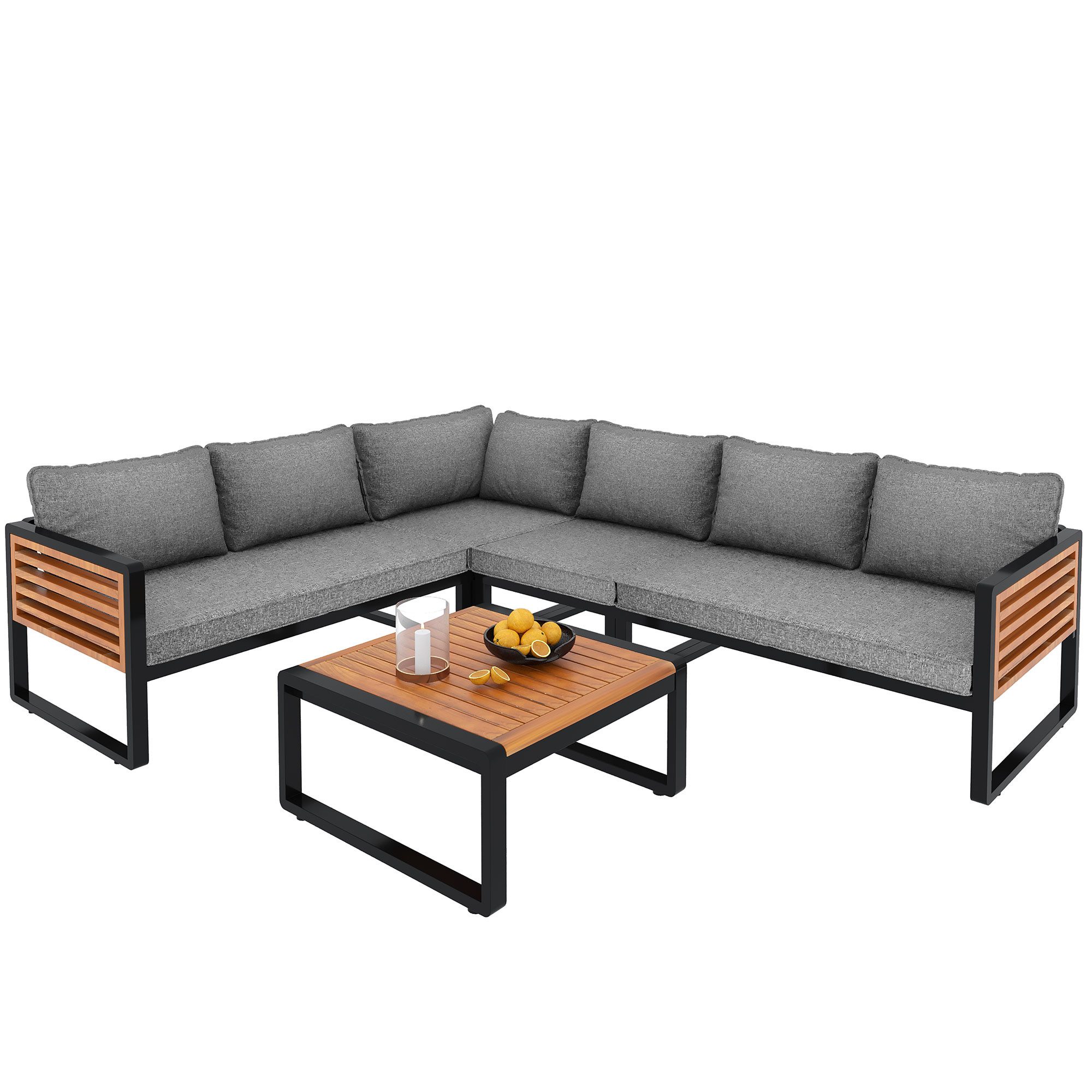 Odikalo Gartenlounge-Set Gartensofa-Set Modernes Outdoor-Sofa Gartenmöbel-S günstig online kaufen