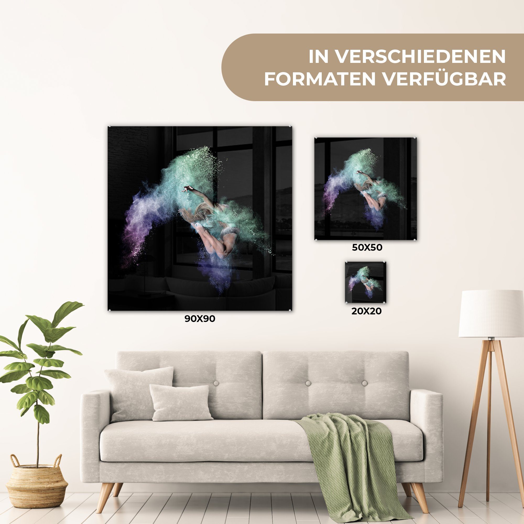 Tänzerin, auf Acrylglasbild Foto auf Kosmische - - Wanddekoration (1 Wandbild MuchoWow St), Glas Glasbilder Bilder Glas -