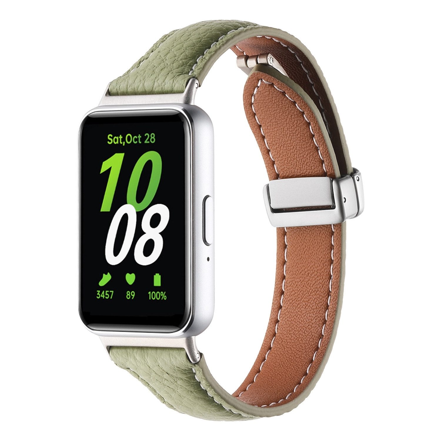 Wigento Smartwatch-Armband Für Samsung Galaxy Fit 3 hochwertiges Leder Armb günstig online kaufen