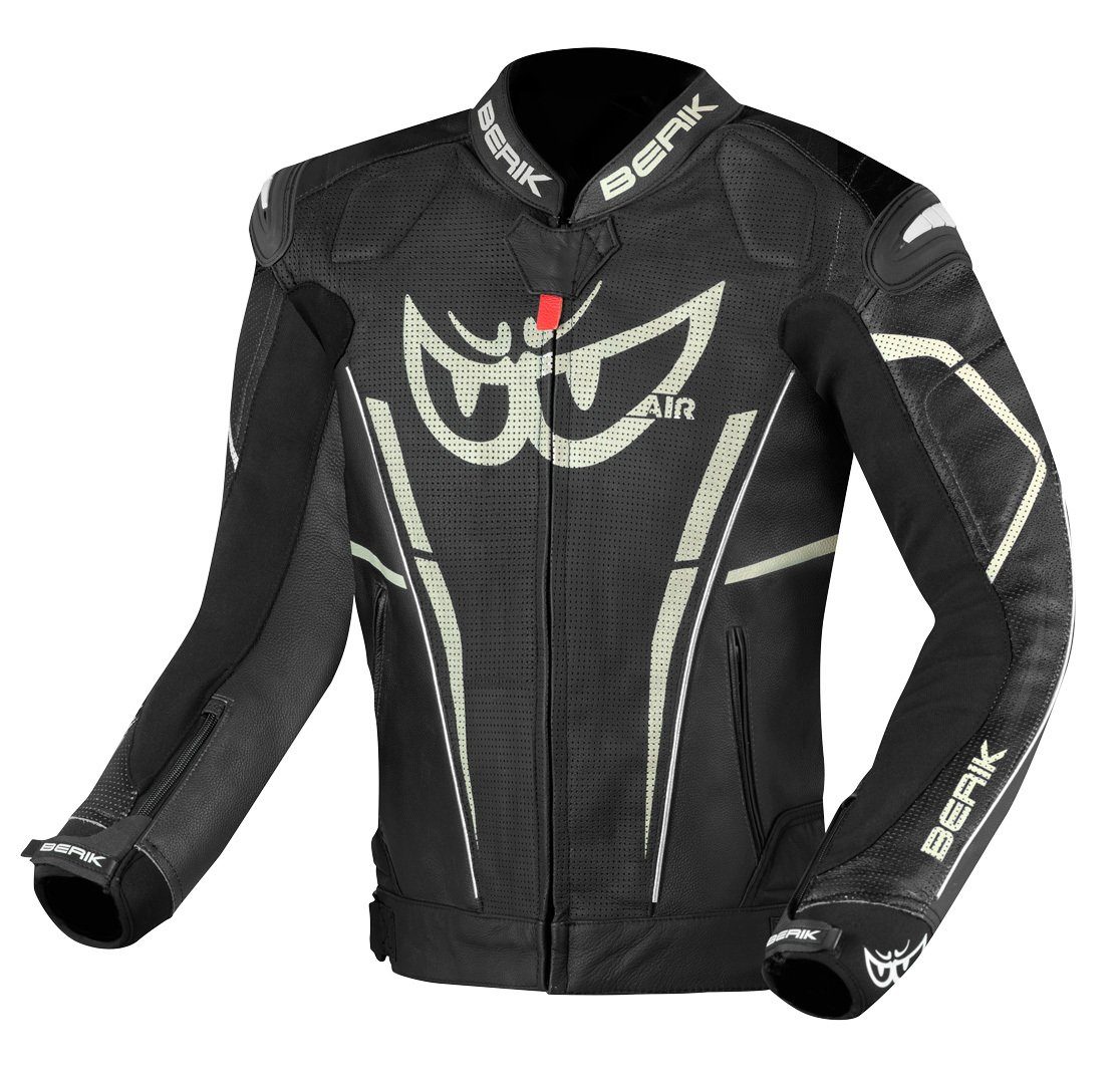 Berik Motorradjacke Street Pro Evo Motorrad Lederjacke Black/White