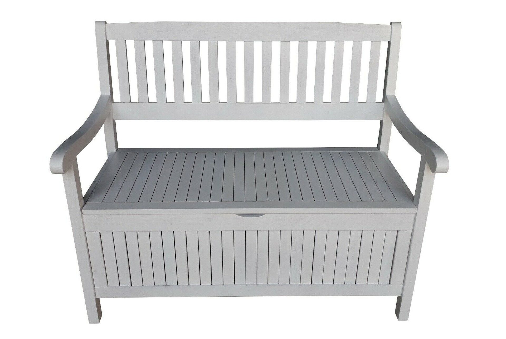 Sedex Gartenbank Truhenbank Greena 4er Sitz weiß gewischt Gartenbank, Echtholz