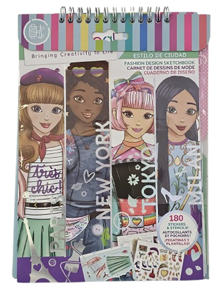 Make it real Kreativset Make it Real Skizzen Buch City Style Mode 17 Schablonen 163 Sticker Fa