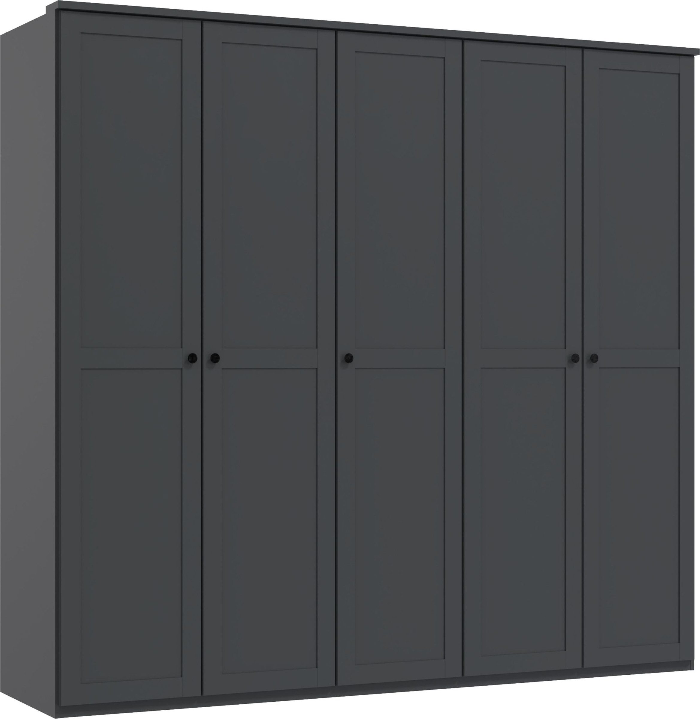 Wimex Drehtürenschrank 5 Türen, 3 Böden, 3 Stangen, Graphit - 225x210x58cm (BxHxT)