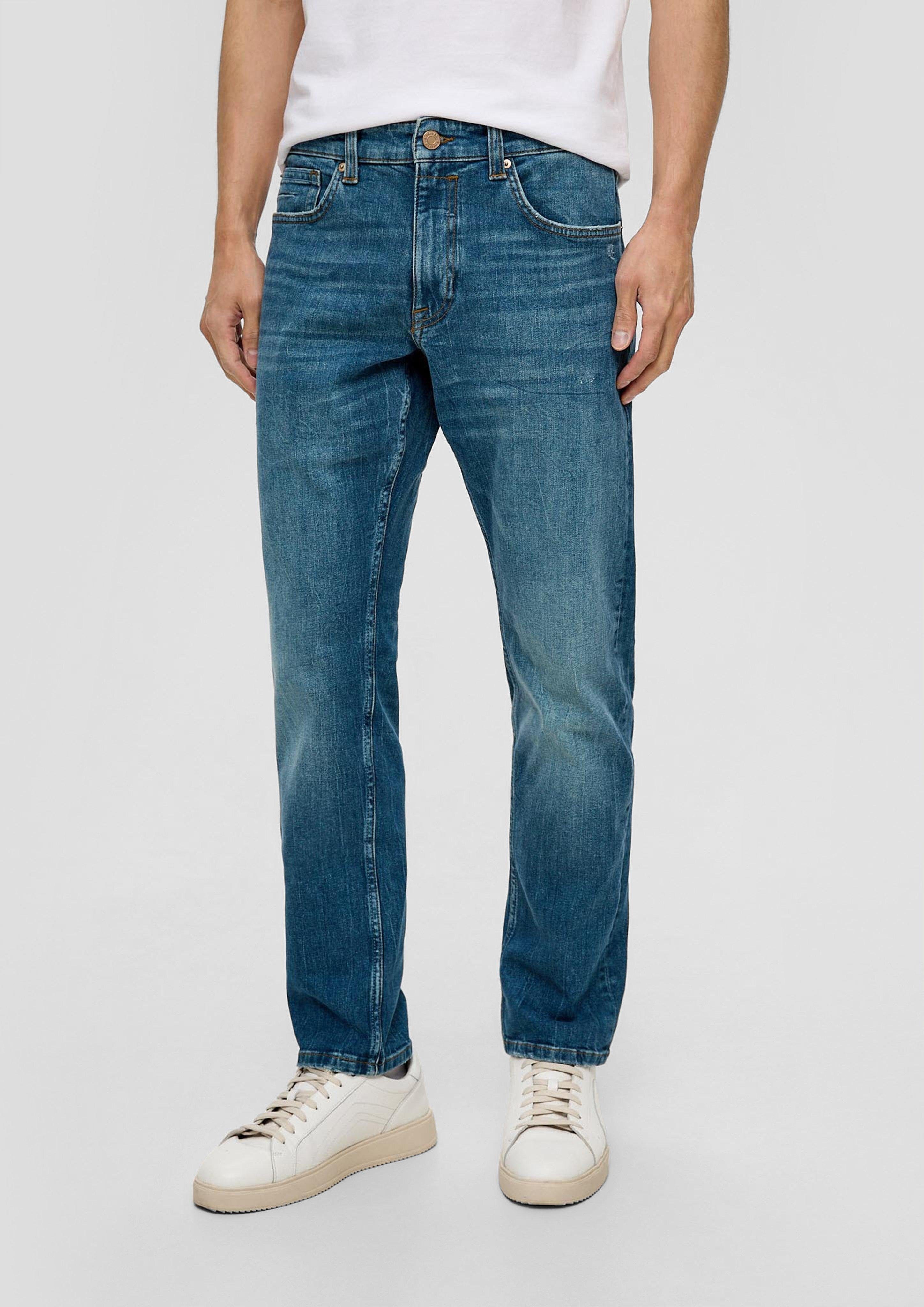 s.Oliver Stoffhose Jeans / Fit Destroyes Straight Leg / York Mid Regular Rise 