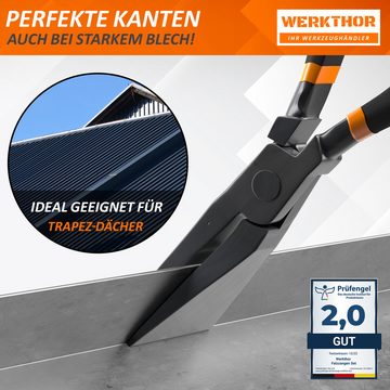 Werkthor Flachzange WERKTHOR Falzzange – [180°] Abkantzange - 60mm Maulbreite, Ergonomischer Griff