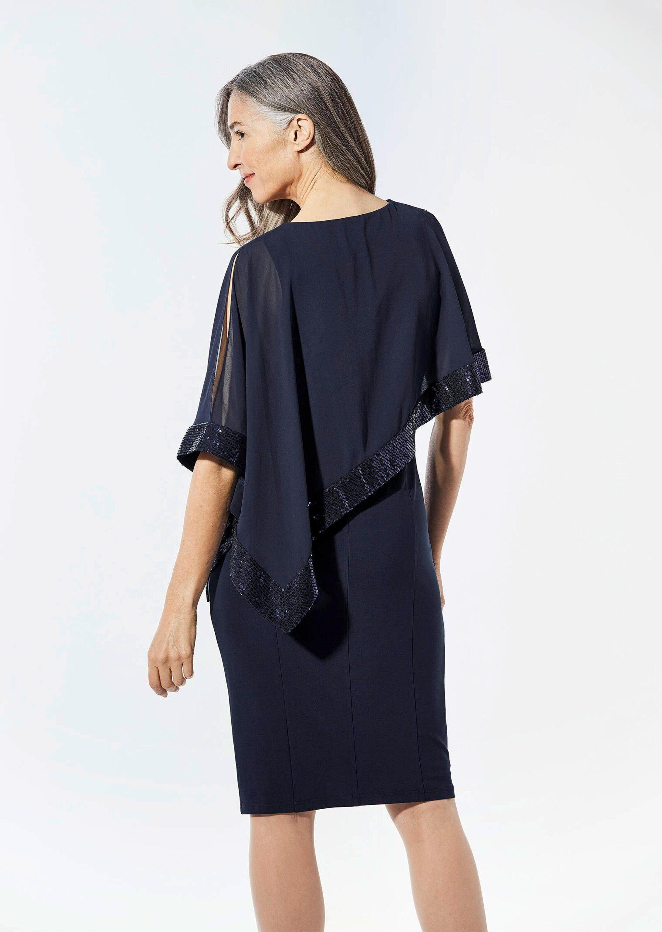 GOLDNER Abendkleid Kleid mit raffiniertem Chiffonüberwurf