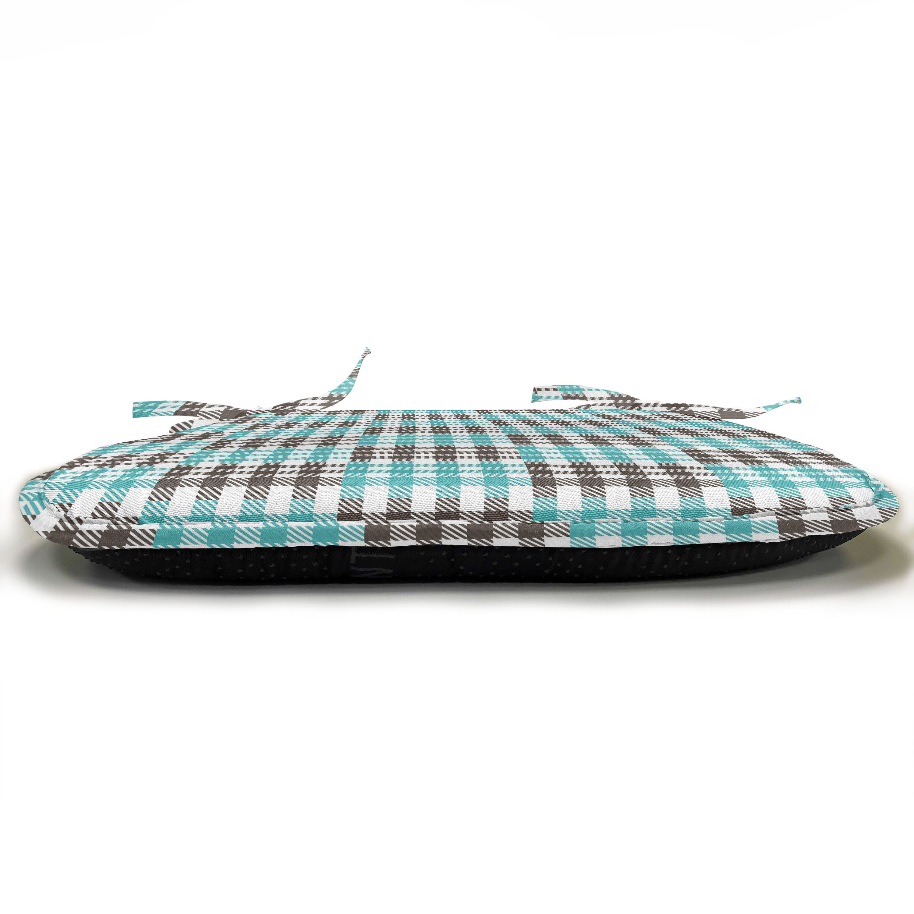 Kissen Retro Bicolor Stuhlkissen Plaid Abakuhaus für mit Riemen wasserfestes Küchensitze, Dekoratives Checkered