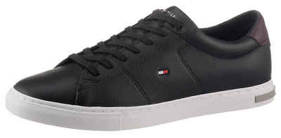 Tommy Hilfiger ESSENTIAL LEATHER DETAIL VUL Sneaker mit Kontrastbesatz, Freizeitschuh, Halbschuh, Schnürschuh