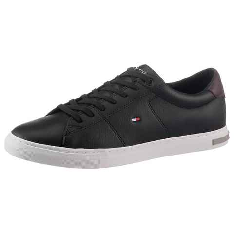 Tommy Hilfiger ESSENTIAL LEATHER DETAIL VUL Sneaker mit Kontrastbesatz, Freizeitschuh, Halbschuh, Schnürschuh