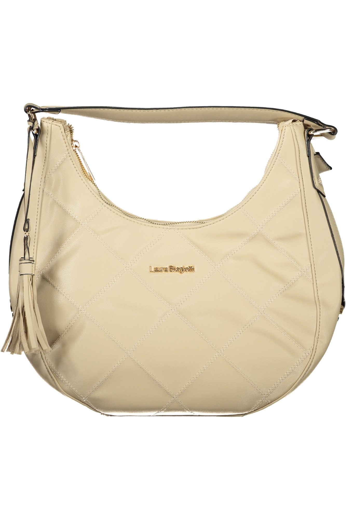 Laura Biagiotti Umhängetasche, Elegante beige Damen-Tasche mit verstellbarem Schultergurt & Fächern