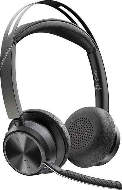 Poly VOYAGER FOCUS 2 UC Wireless-Headset (Active Noise Cancelling (ANC), Freisprechfunktion, A2DP Bluetooth, AVRCP Bluetooth, HFP, HSP)