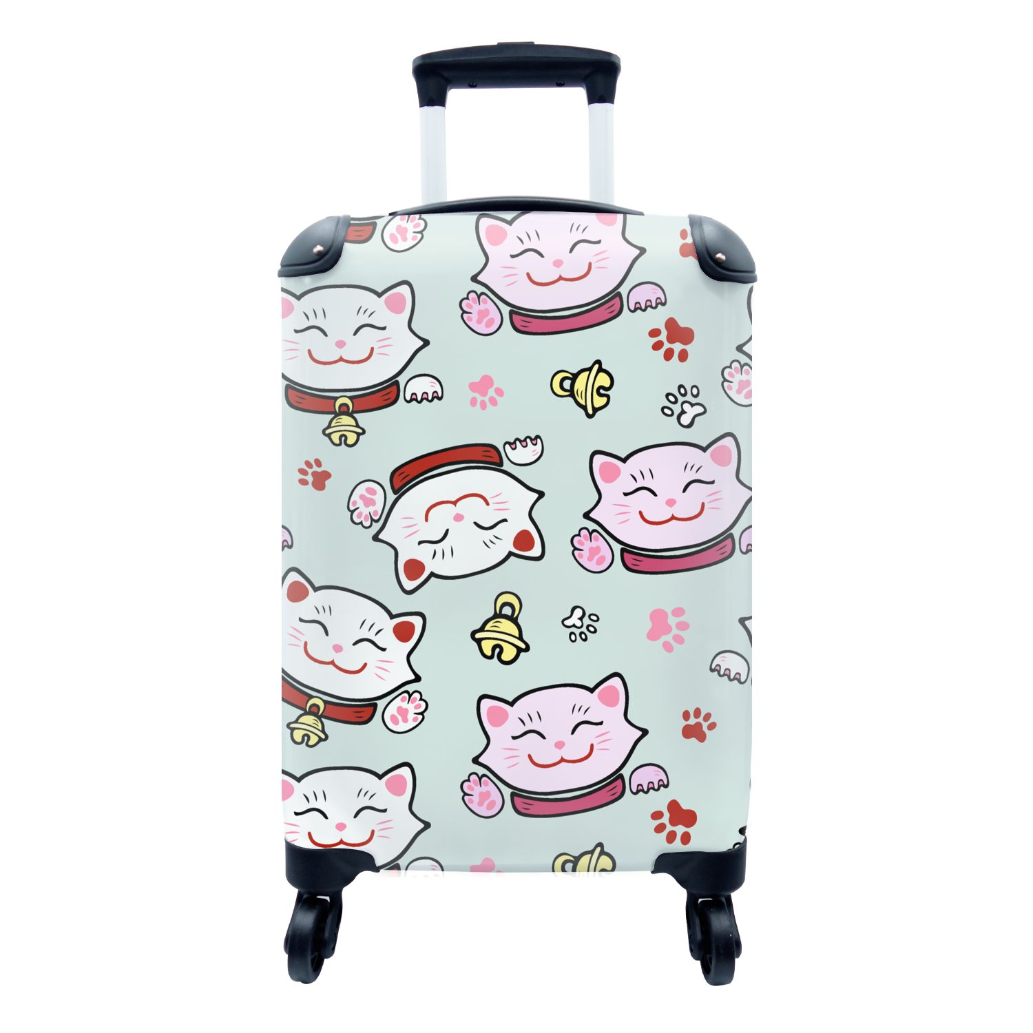 MuchoWow 4 Haustiere Trolley, Katze Reisekoffer Muster, Ferien, - für Handgepäckkoffer Reisetasche Rollen, mit Handgepäck rollen, -