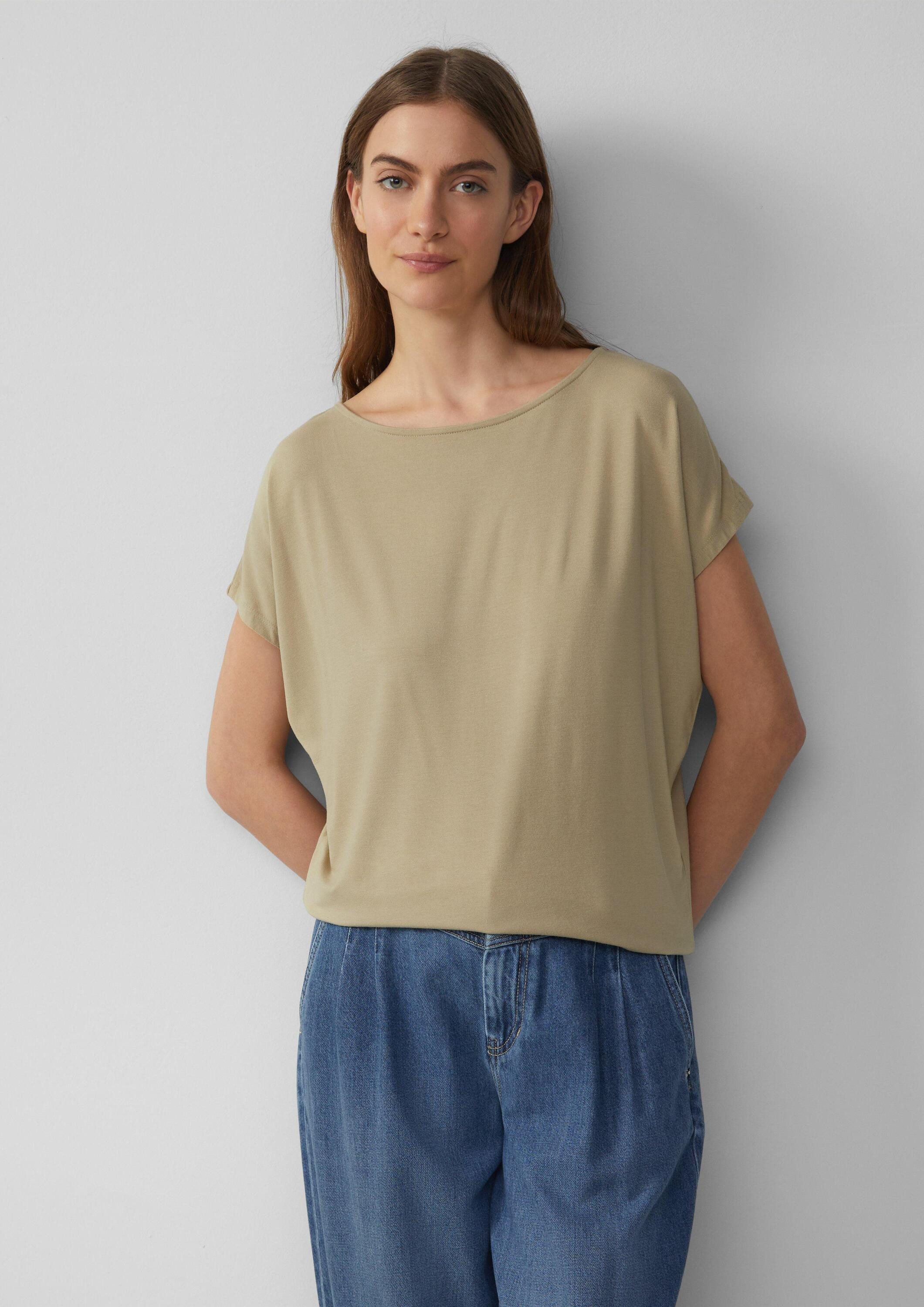 s.Oliver Kurzarmshirt T-Shirt Viskosemix-T-Shirt im Relaxed günstig online kaufen