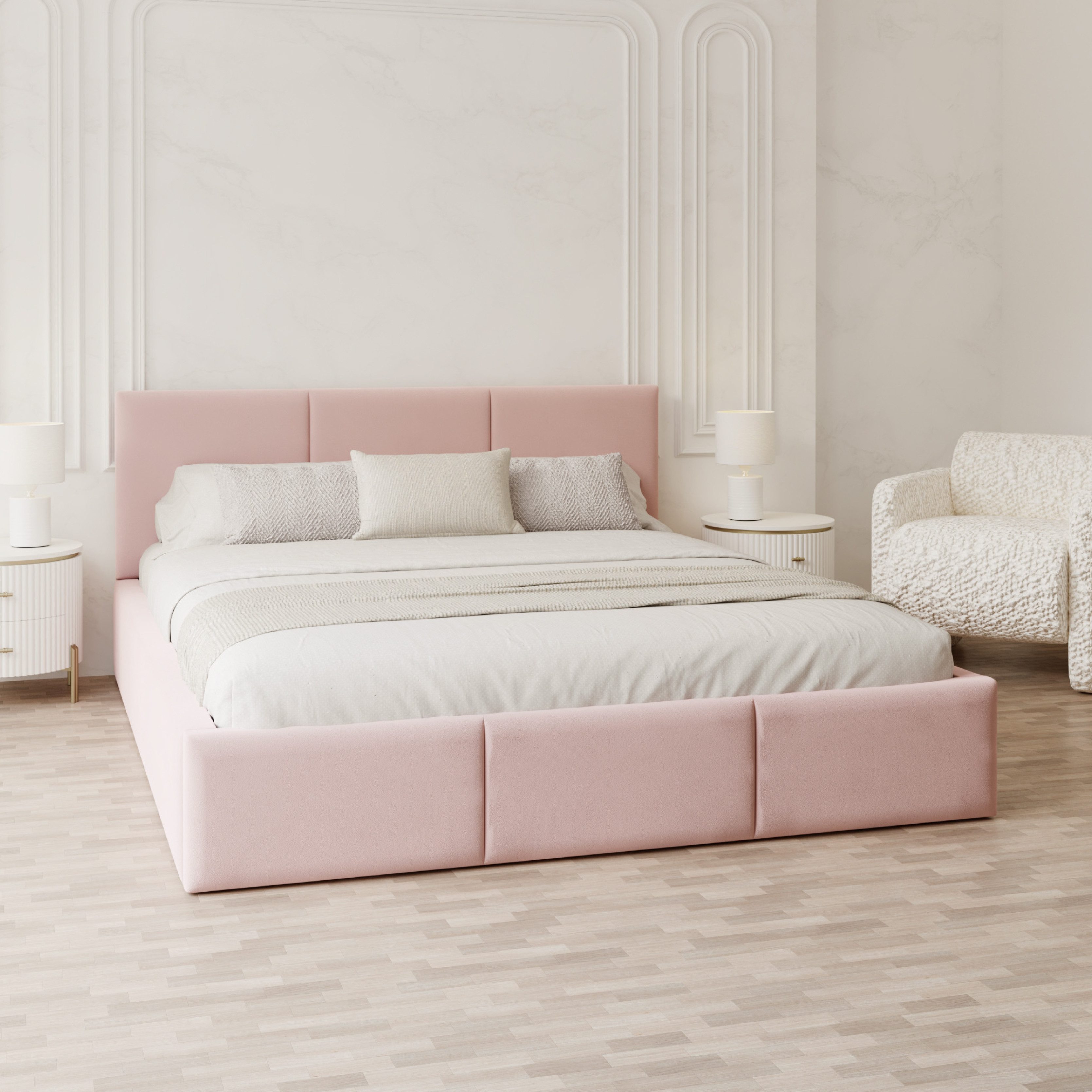 FDM Polsterbett AMBER modern mit Bettkasten MADE IN EU - mit Trinity Velour günstig online kaufen