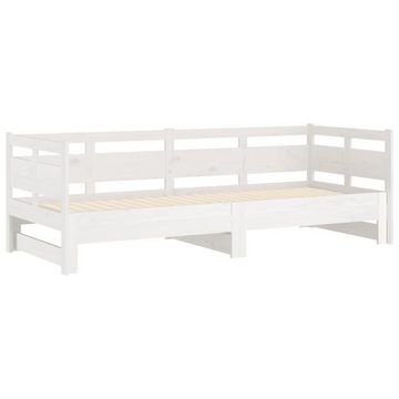 furnicato Bett Tagesbett Ausziehbar Weiß Massivholz Kiefer 2x(90x190) cm