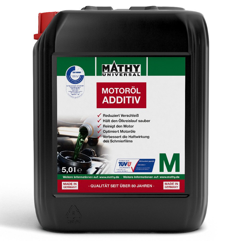 MATHY Öl-Additiv MATHY-M Motoröl-Additiv 5,0 l, 5,0 l, (1-St) Langfristiger Verschleißschutz für Verbrennungsmotoren