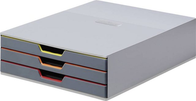 DURABLE Schubladenbox Durable VARICOLOR 3 – 7603 760327 Schubladenbox Grau DIN A4, DIN C4, F