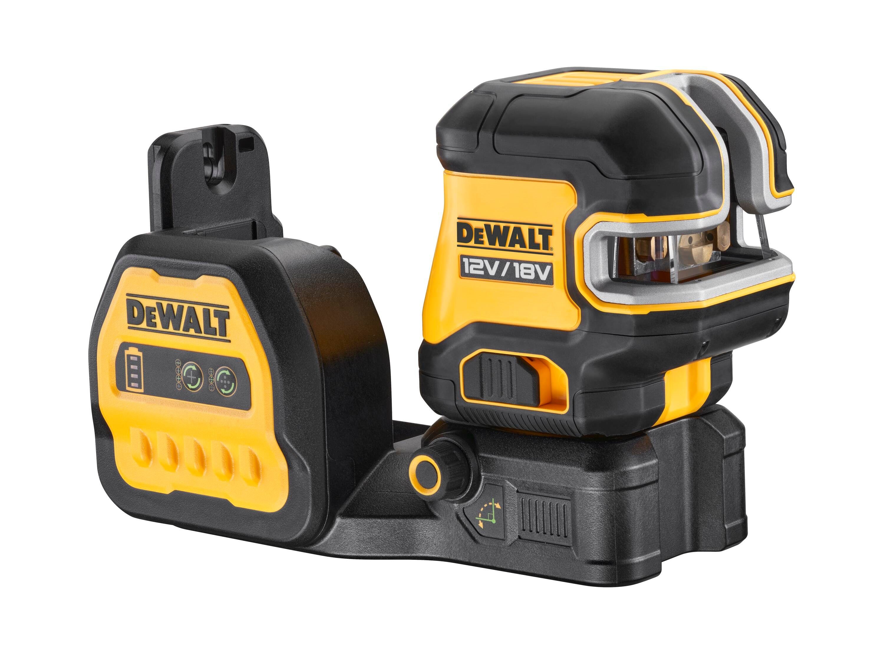 DeWalt Elektrowerkzeug-Set DCE825NG18-XJ Kreuzlinien-Laser, DCD777P1-QW T 2x 18V/5Ah 1x Box, Systemschnellladegerät, Tragetasche Akku-Bohrschrauber, Akku, STAK-kompatible DCB184-XJ