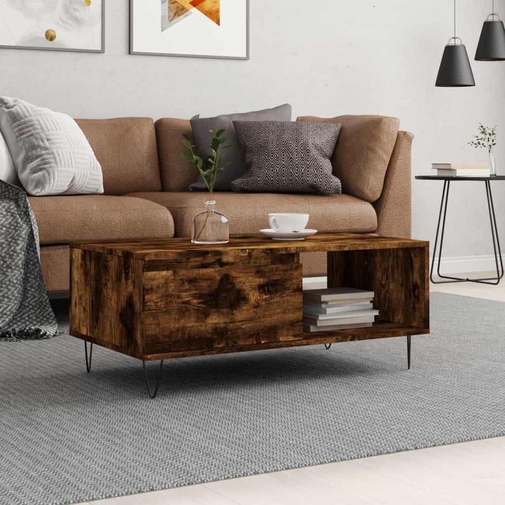 vidaXL Couchtisch Couchtisch Räuchereiche 90x50x36,5 cm Holzwerkstoff (1-St) Räuchereiche | Räuchereiche