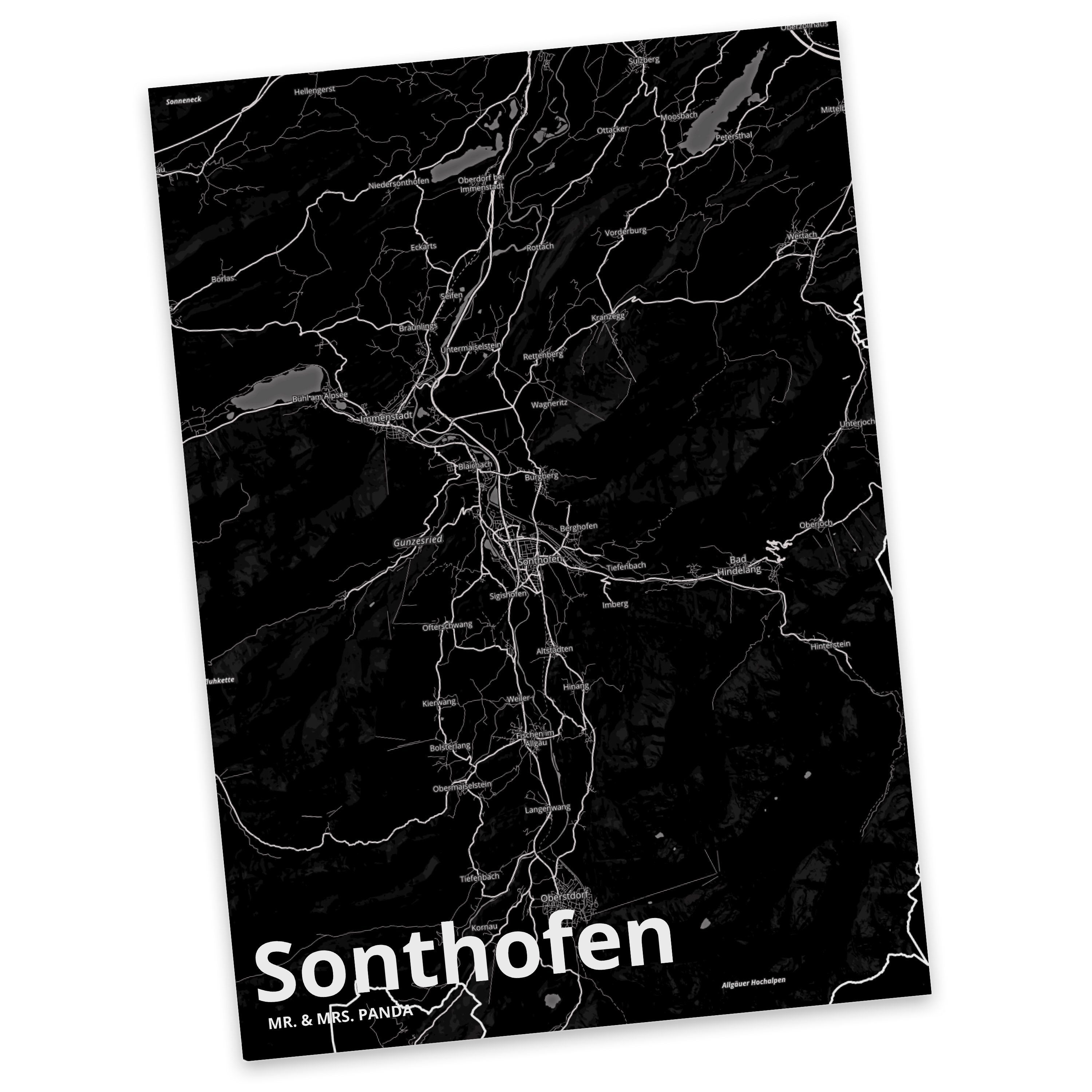 Mr. & Mrs. Panda Postkarte Sonthofen - Geschenk, Dorf, Stadt Dorf Karte Landkarte Map Stadtplan