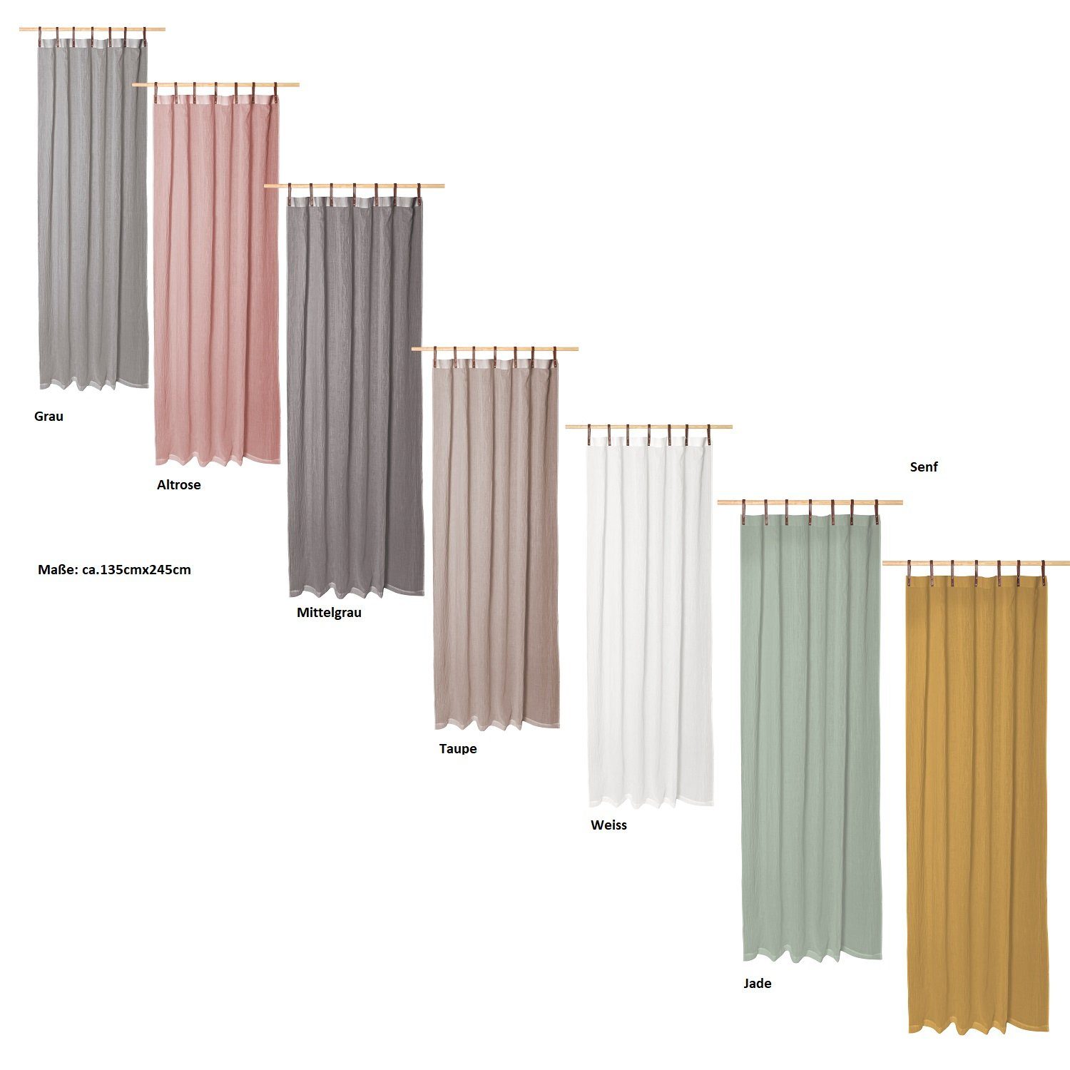 Magma Heimtex Vorhang Schlaufenschals Lederschlaufen - 2er Set - 135 x 245 günstig online kaufen