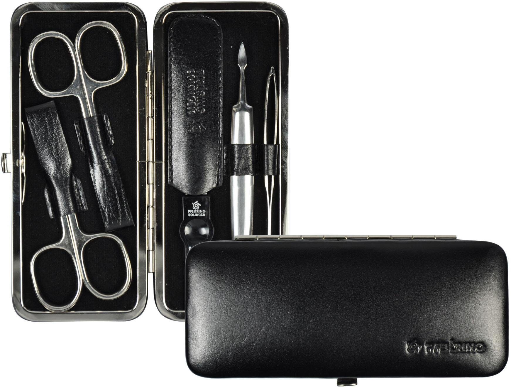 PFEILRING Maniküre-Etui Rahmenetui, 5 tlg., Rindleder