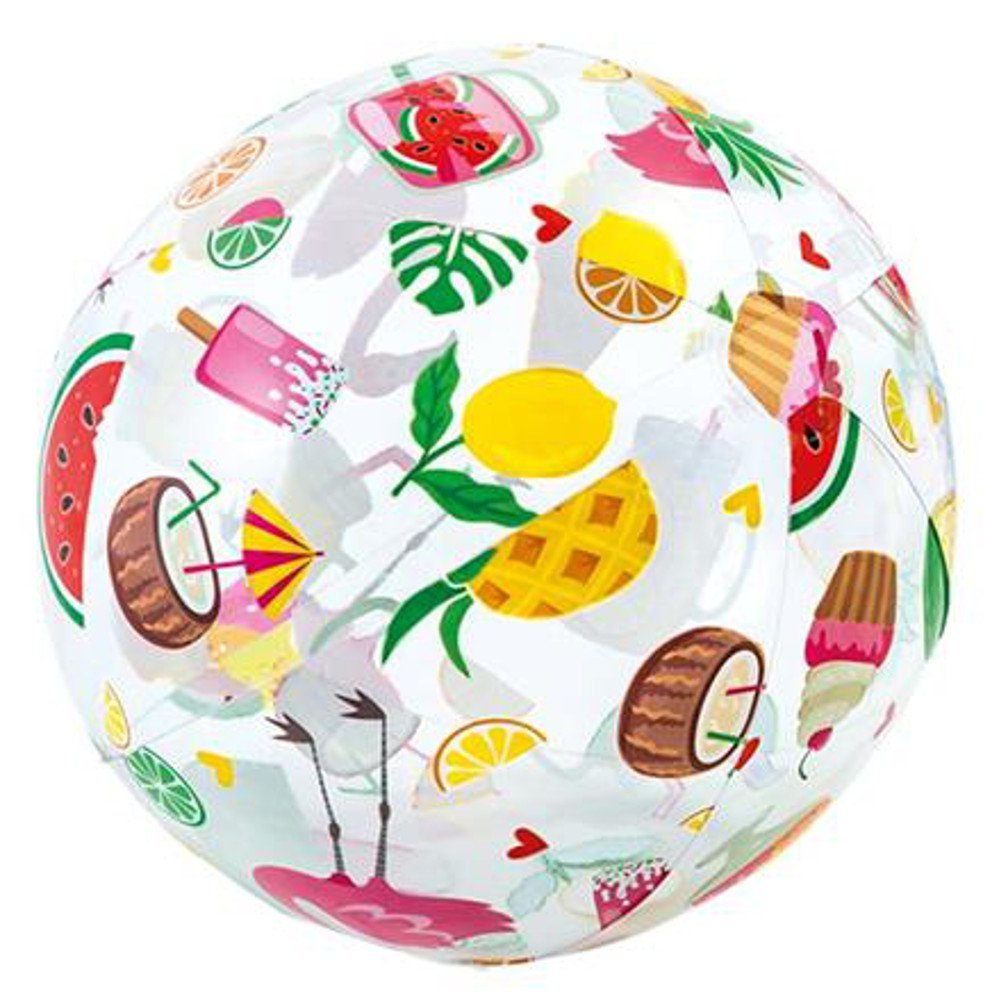 Intex Wasserball bunter Strandball Wasserspielzeug Badespaß Ball aufblasbar Spielball (1-St), 1 Stück