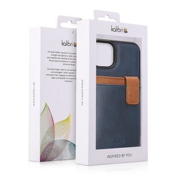kalibri Handyhülle Hülle für Apple iPhone 13 / iPhone 14, Handyhülle Handy Cover - Kunstleder Case mit Kartenfach abnehmbar