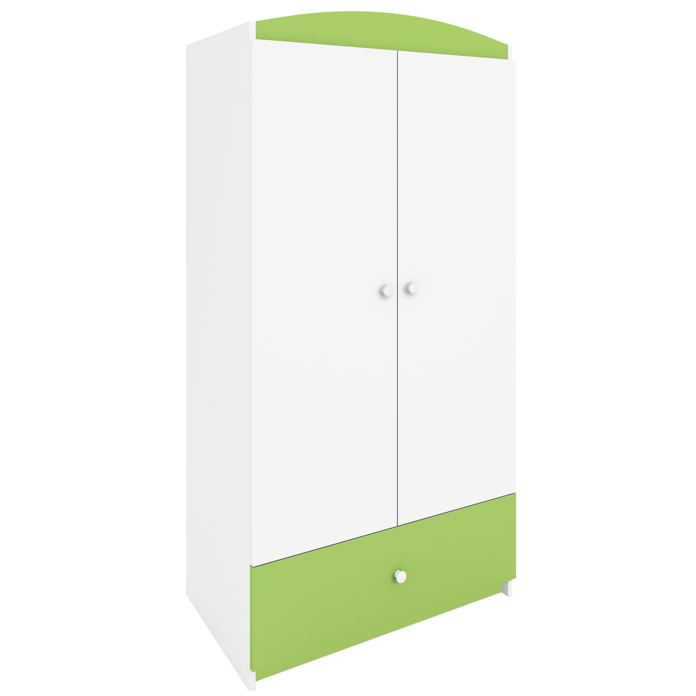 Raumhirsch Furniture Kinderkleiderschrank ohne Motiv - Kleiderschrank für Kinder (Kinderzimmerschrank in schlichtem Design, Mit Ablagefächern & Kleiderstange) modernes, minimalistisches Design, verschiedene Farben & Designs