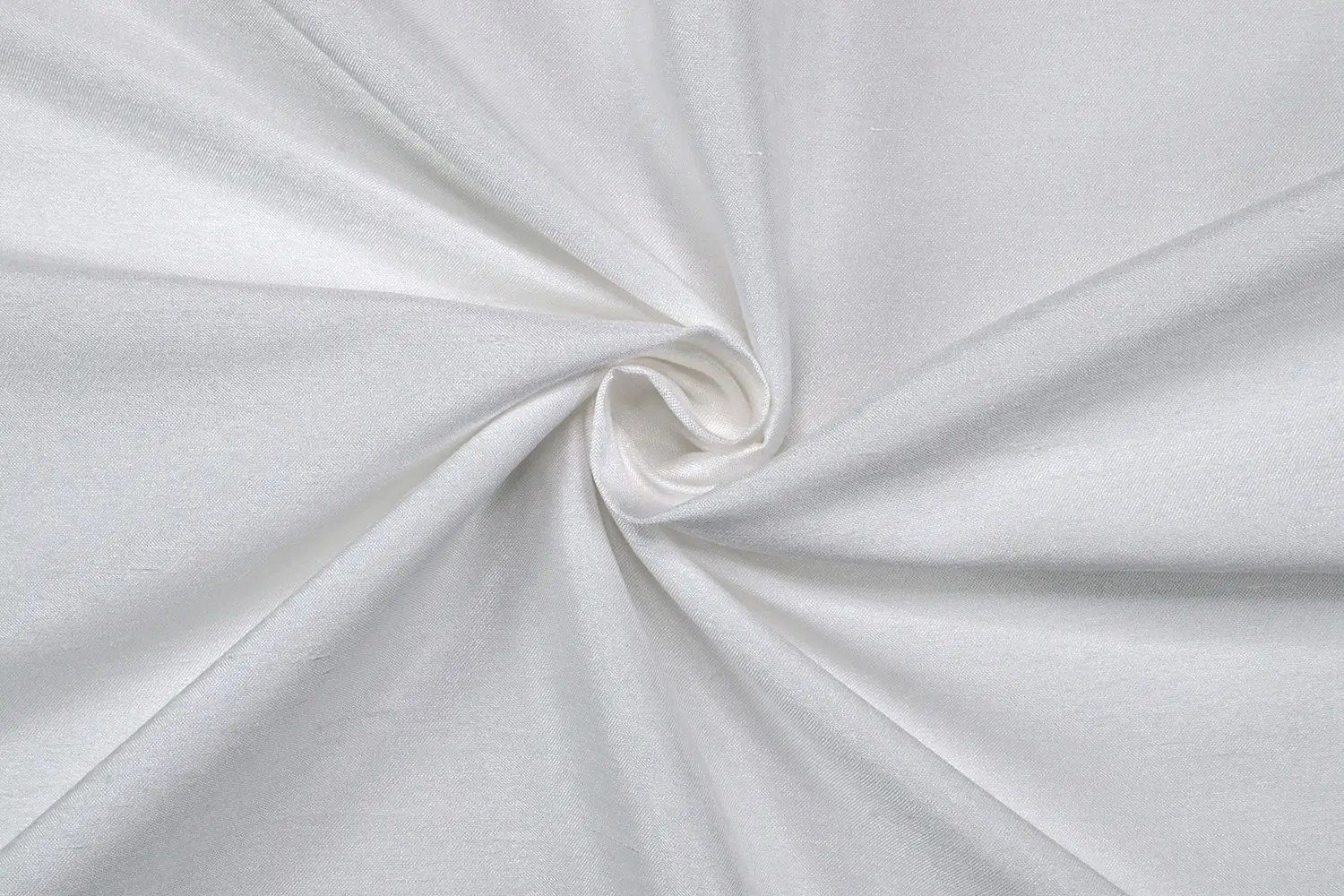Stofferia Stoff Dekostoff Satin Seidenoptik Opulence Gebrochenes Weiß, Meterware