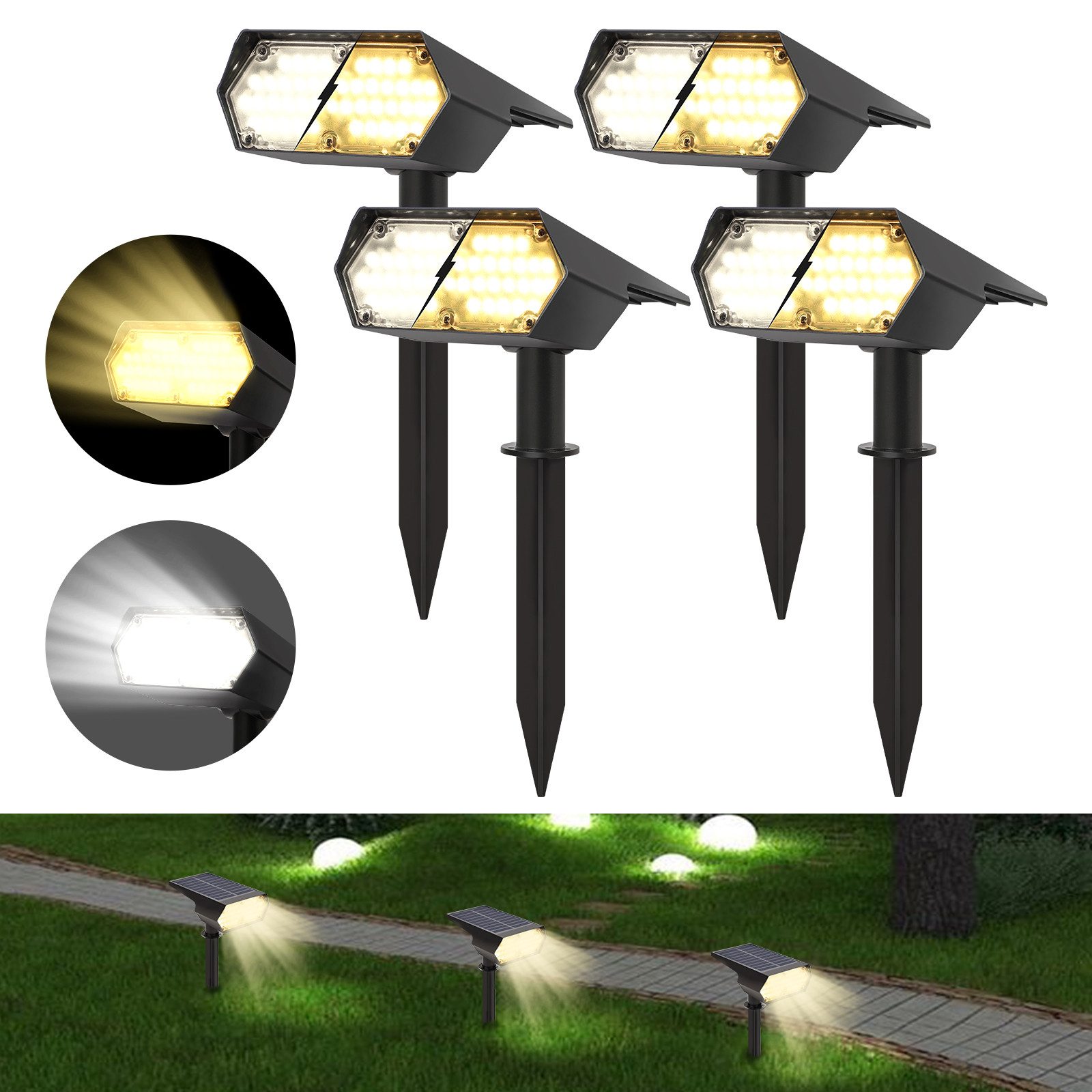 QUBEBU LED Solarleuchte LED Solarleuchte Solarstrahler günstig online kaufen