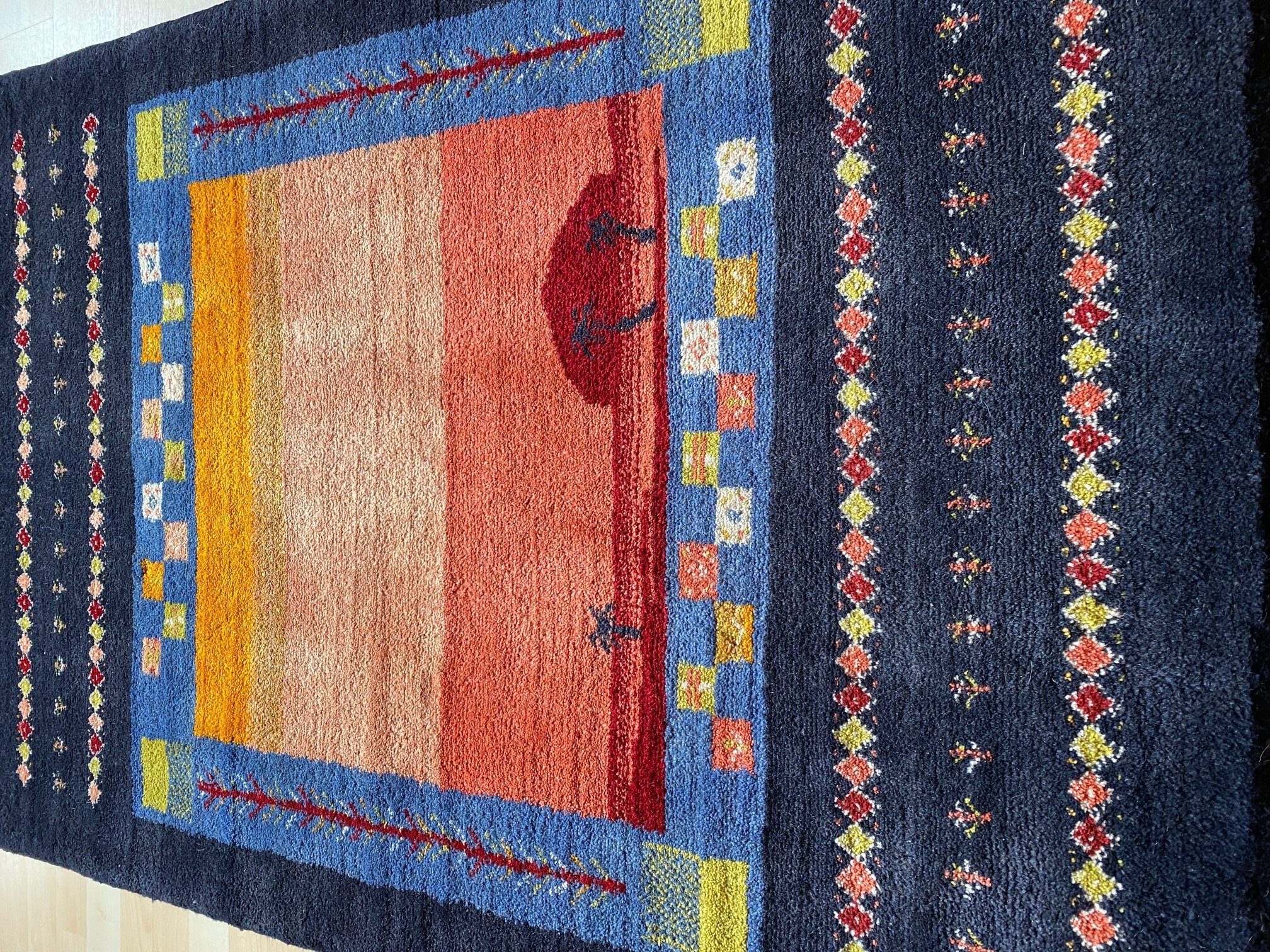Morgenlandbazar, 144x100 Handgeknüpft aus Handgeknüpft Schurwolle Teppich Gabbeh Perserteppich reine Schurwolle, Perser Orientteppich