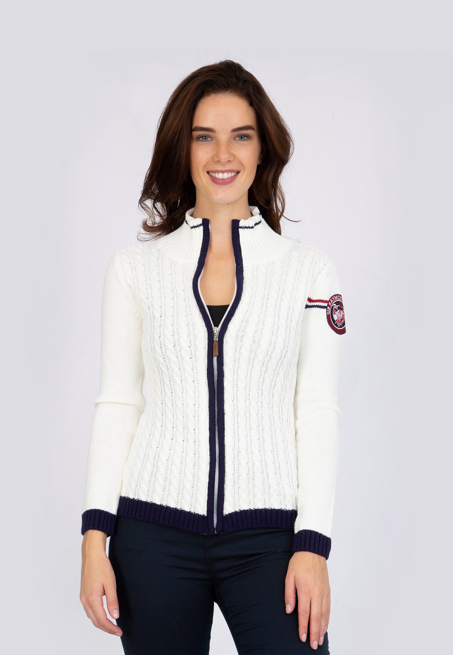SIR RAYMOND TAILOR Strickjacke Scottie mit hochwertigem Reißverschluss