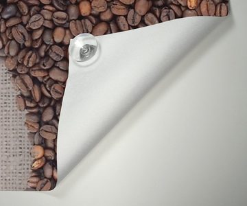 Sonnenschutz Tasse mit Kaffeebohnen - Kaffeedesign, Wallario, blickdicht, mit Saugnäpfen, wiederablösbar und wiederverwendbar
