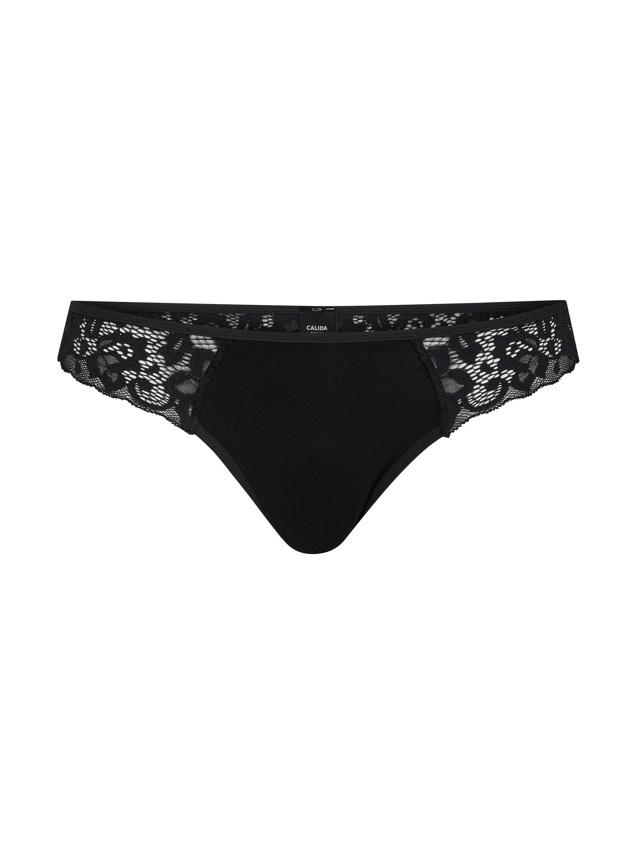CALIDA String Natural Comfort Lace Damen (1-St) niedrig geschnitten, aus hochwertiger Baumwolle, mit Spitzendetails